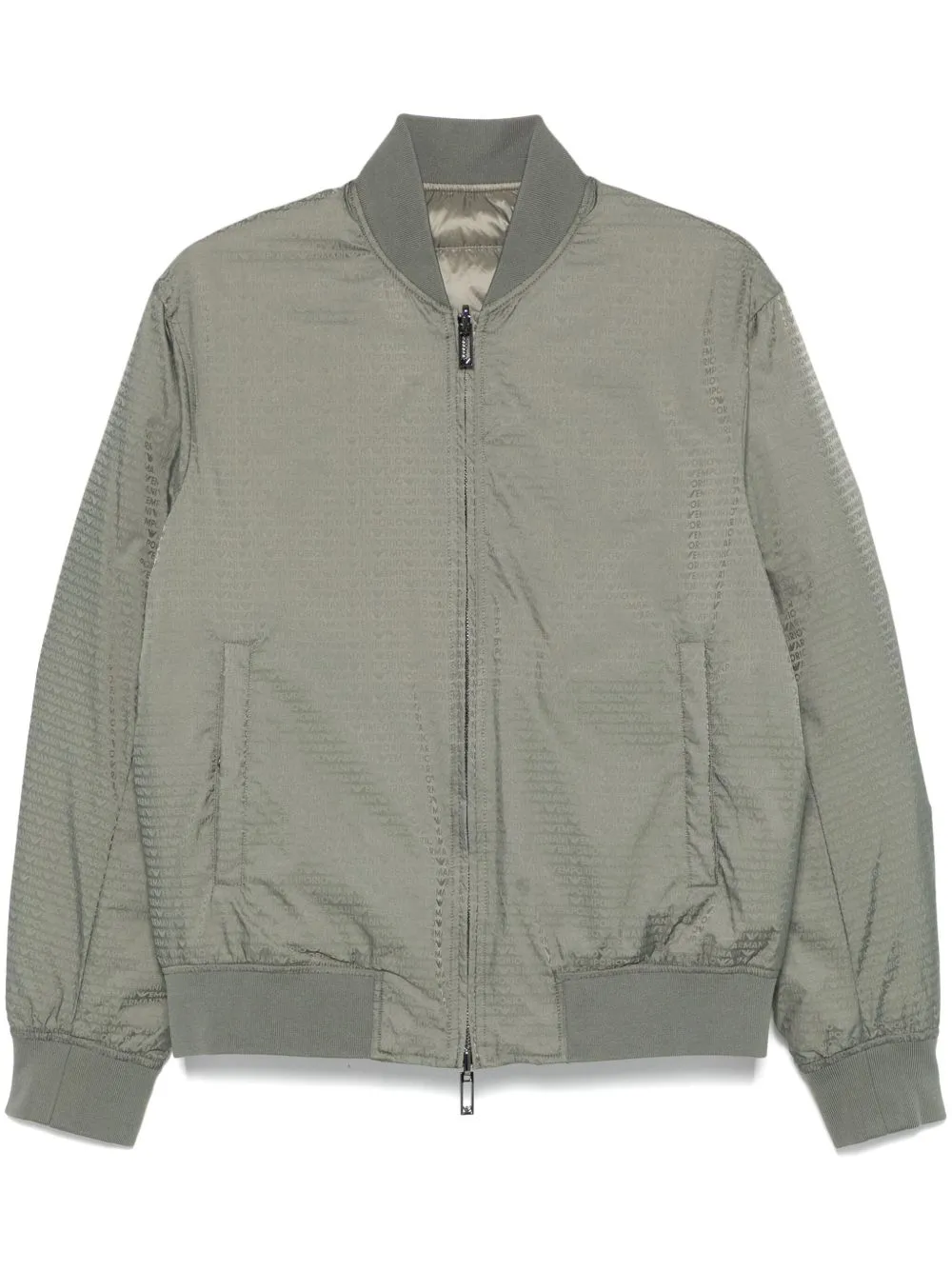 Jacquard nylon bomber jacket