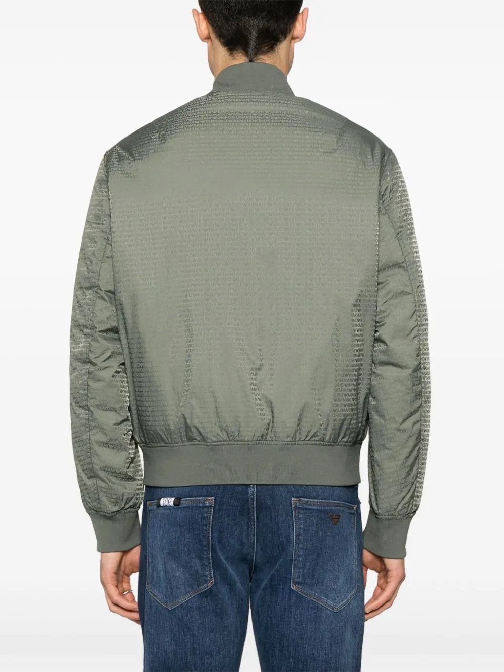 Jacquard nylon bomber jacket