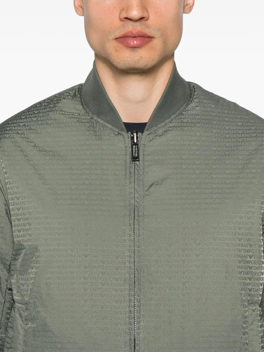 Jacquard nylon bomber jacket