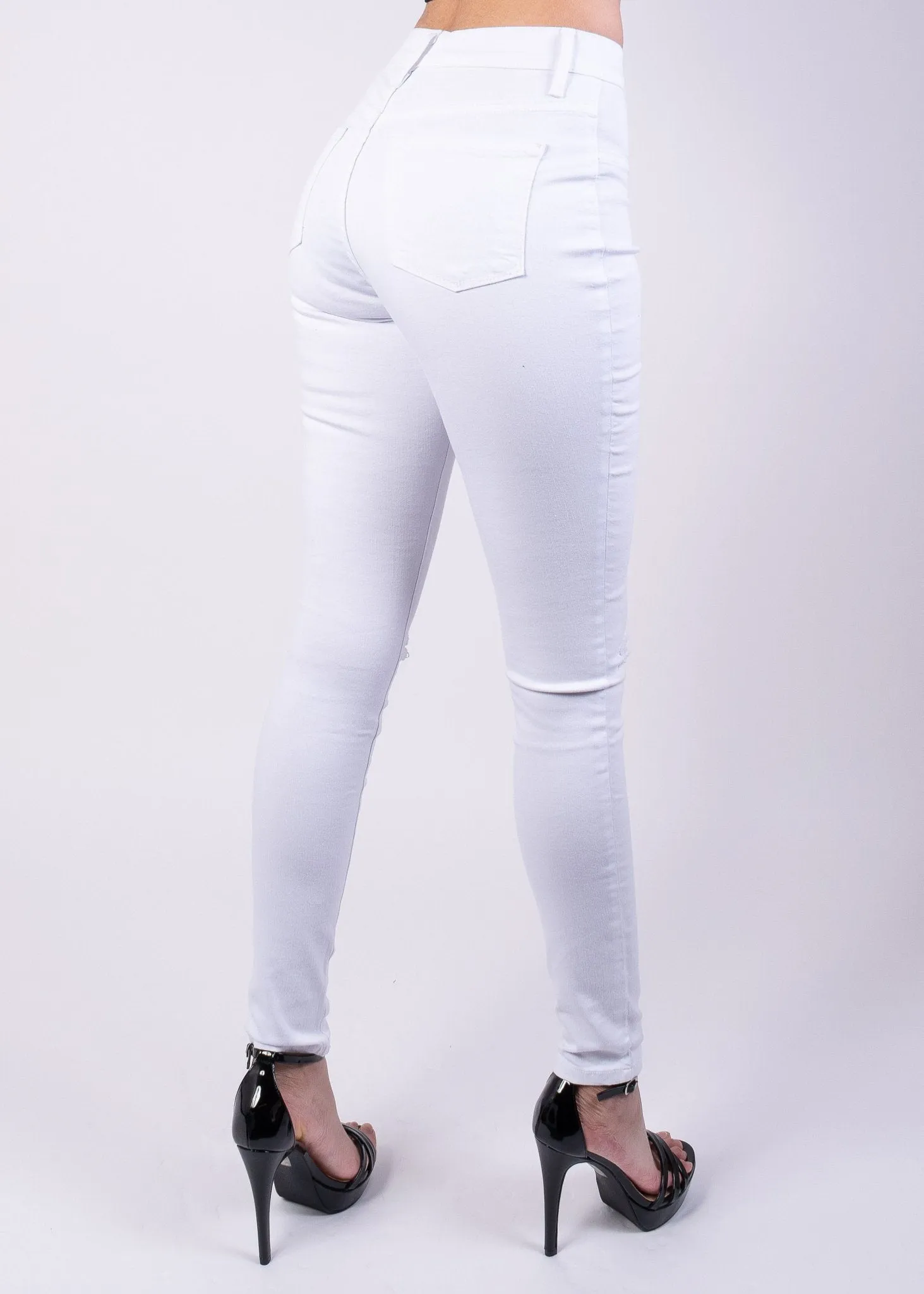 Jessica High Rise Knee Cut Skinny Jeans