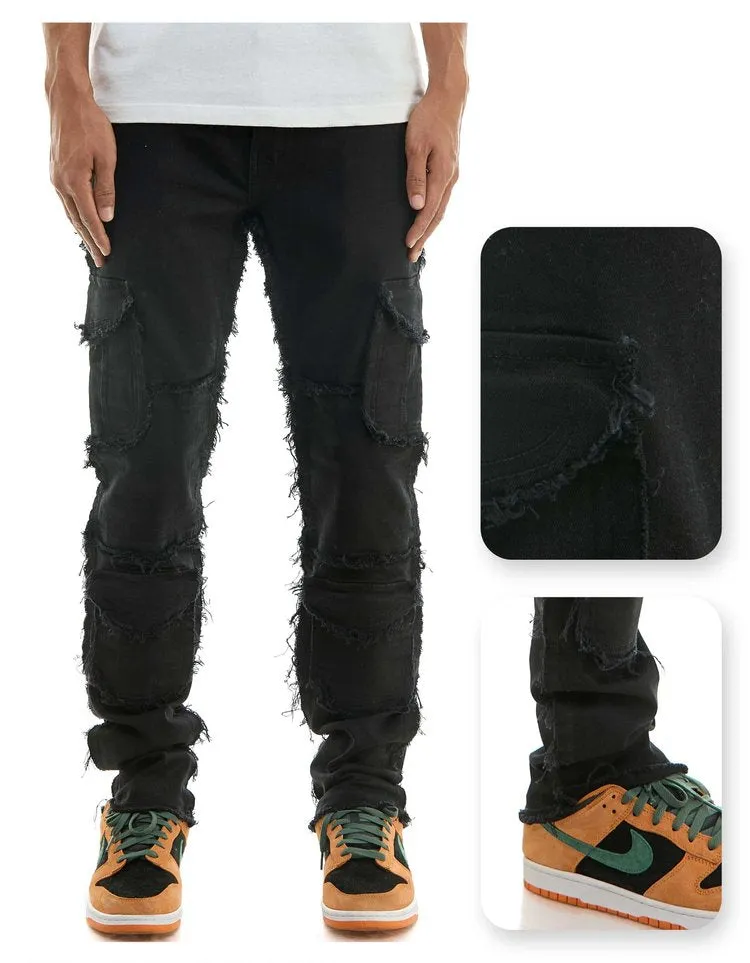 Jet Black Cargo Skinny Jeans - Skinny Fit