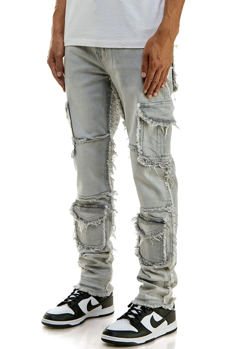Jet Black Cargo Skinny Jeans - Skinny Fit