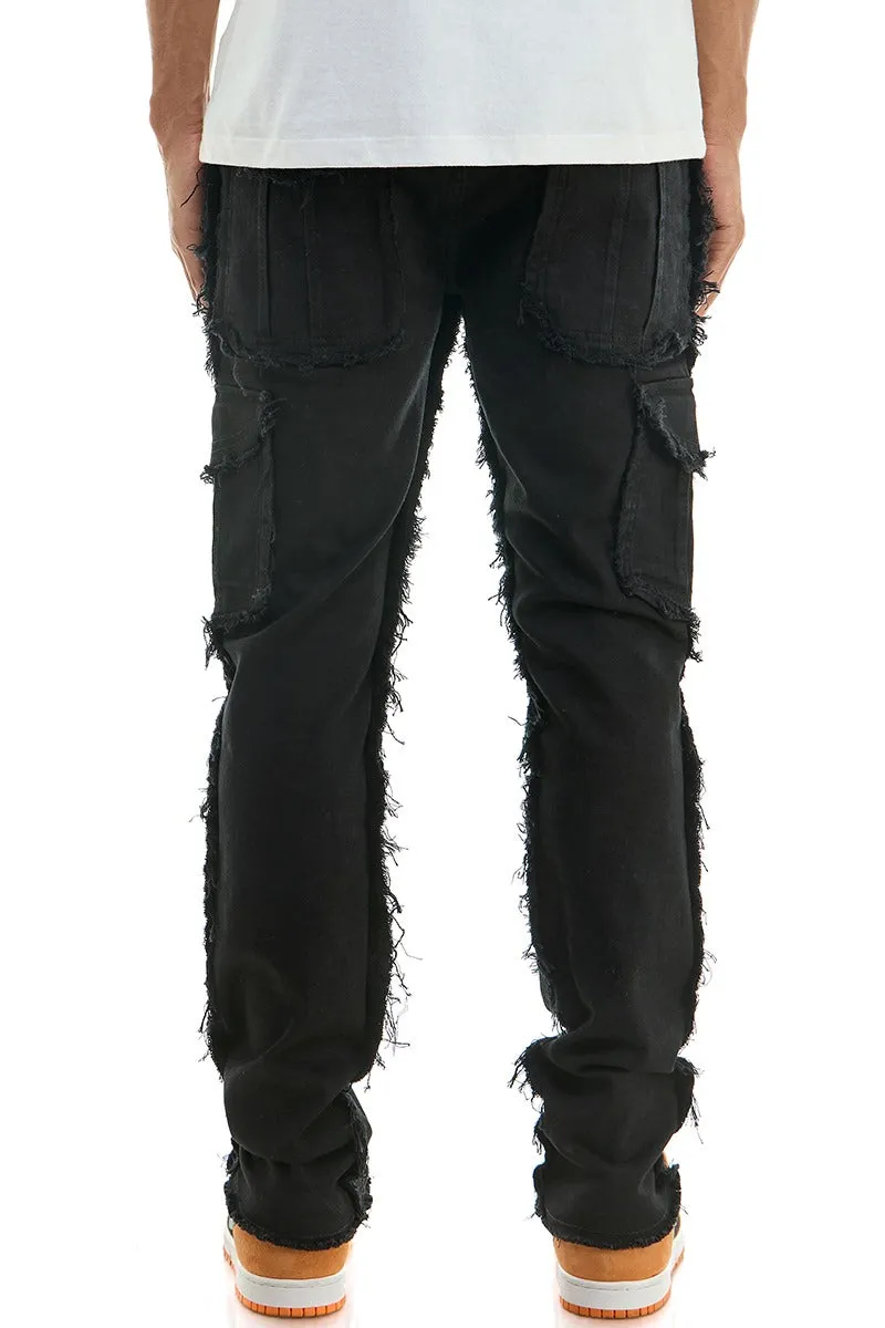 Jet Black Cargo Skinny Jeans - Skinny Fit