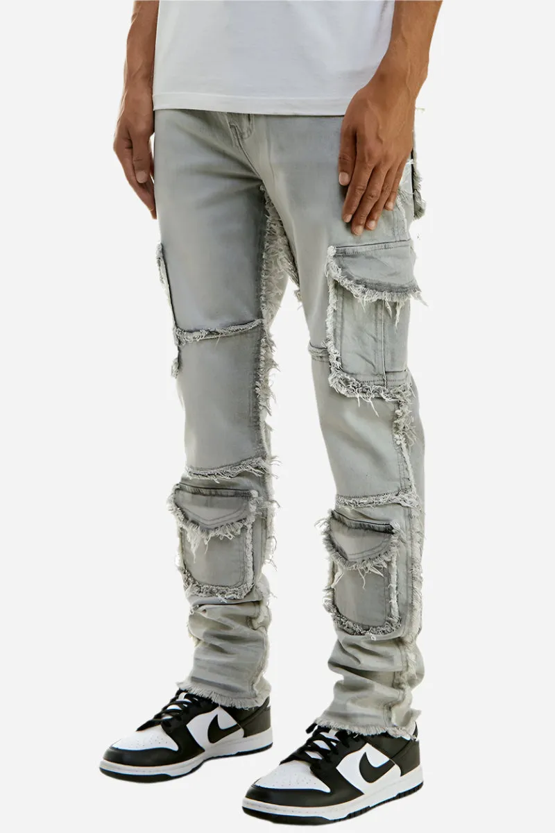 Jet Black Cargo Skinny Jeans - Skinny Fit