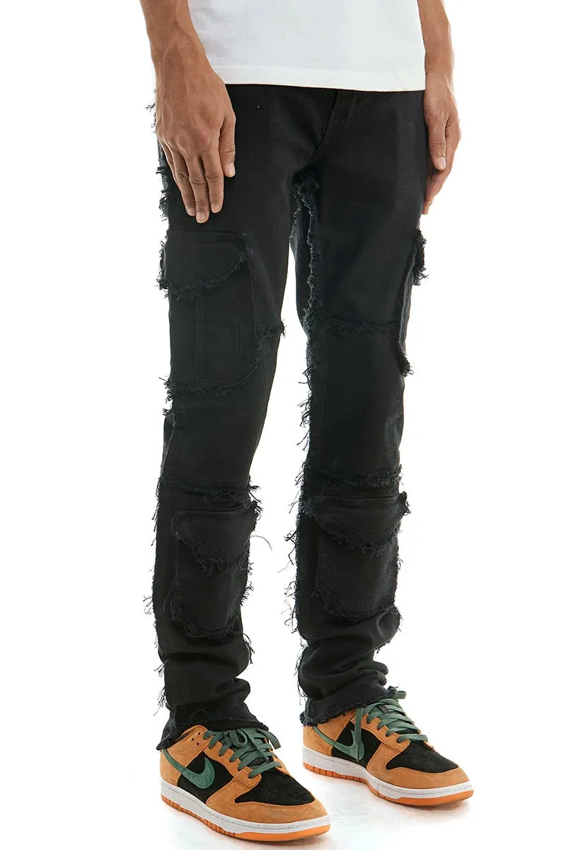 Jet Black Cargo Skinny Jeans - Skinny Fit
