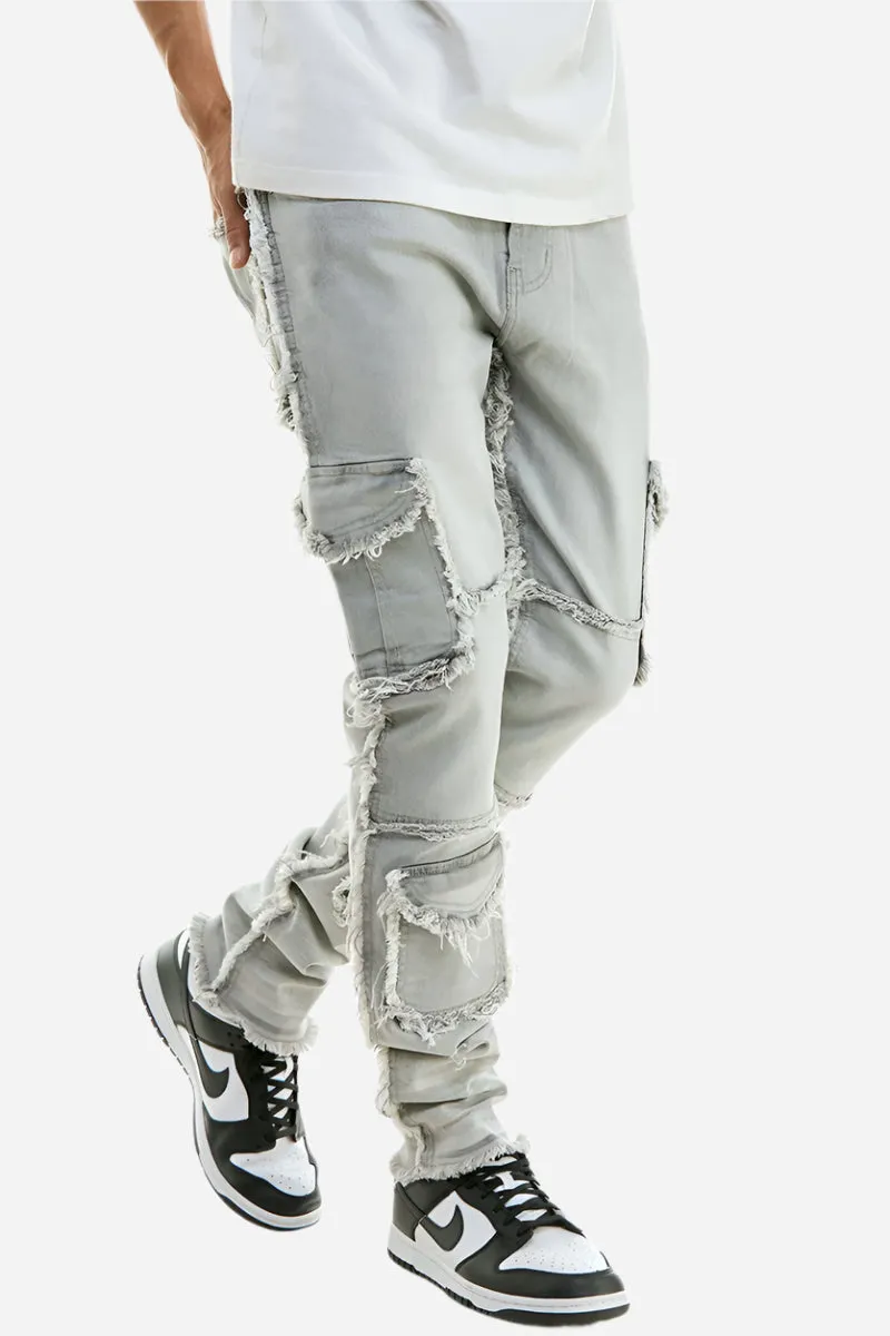 Jet Black Cargo Skinny Jeans - Skinny Fit