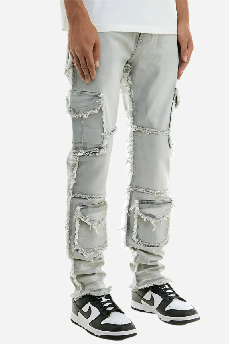 Jet Black Cargo Skinny Jeans - Skinny Fit