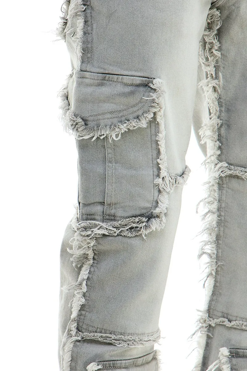 Jet Black Cargo Skinny Jeans - Skinny Fit