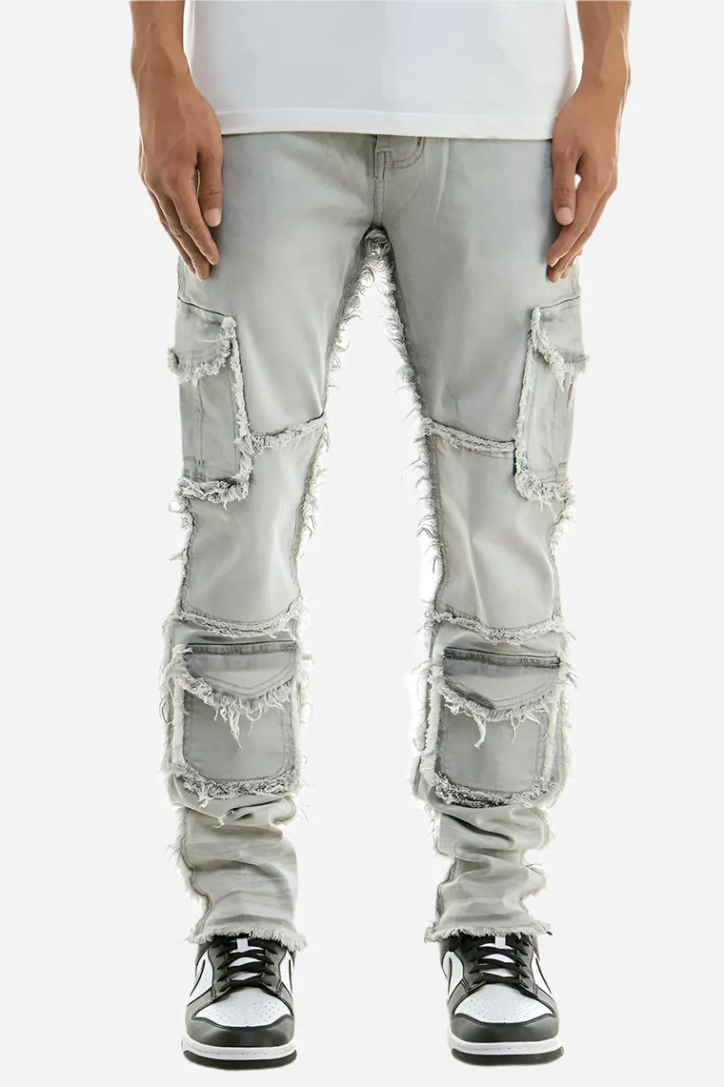Jet Black Cargo Skinny Jeans - Skinny Fit