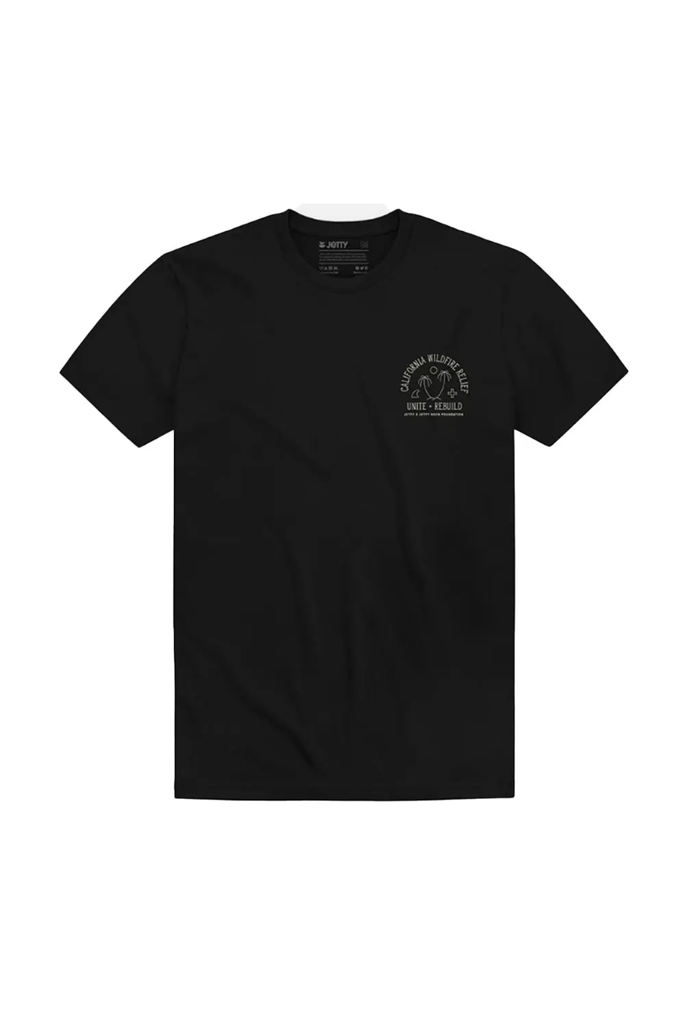 Jetty California Wildfire Relief T-Shirt for Men in Black | SDCALI-MTBLK
