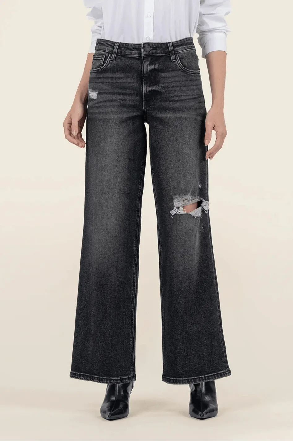 JODI HIGH RISE -WIDE LEG  BCK PKTS REGULAR HEM