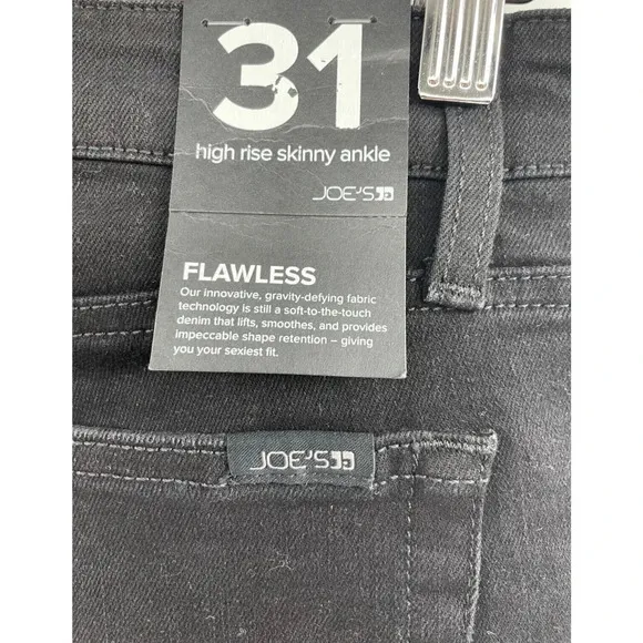 Joe's Flawless Womens Jeans Size 31 Black Denim High Rise Skinny Ankle
