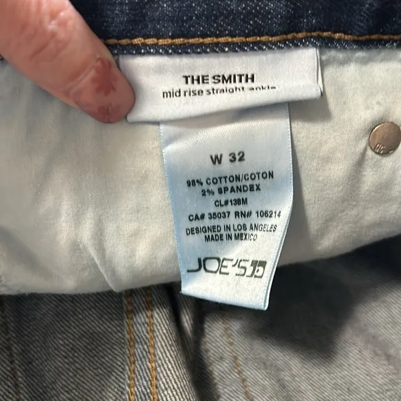 JOES Jeans The Smith Mid Rise Straight Ankle Jean Lark Sz 32 NEW