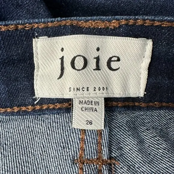 Joie Women's Maxine Park Skinny High Rise Button Front 4 Pocket Jeans, Dark Wash