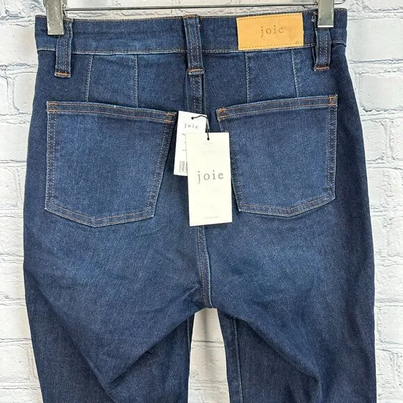 Joie Women's Maxine Park Skinny High Rise Button Front 4 Pocket Jeans, Dark Wash
