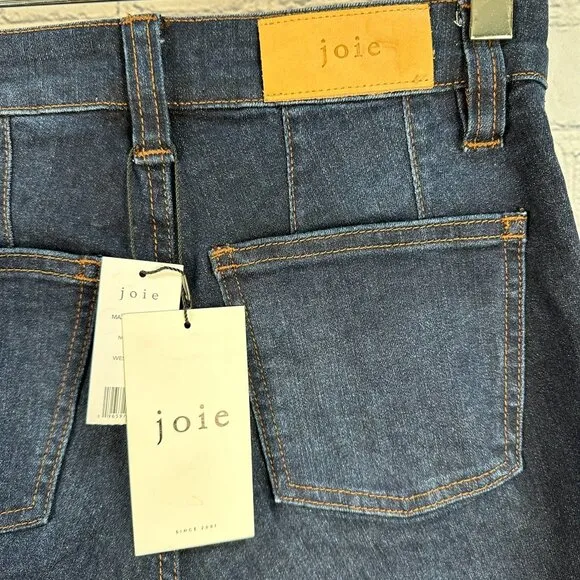 Joie Women's Maxine Park Skinny High Rise Button Front 4 Pocket Jeans, Dark Wash