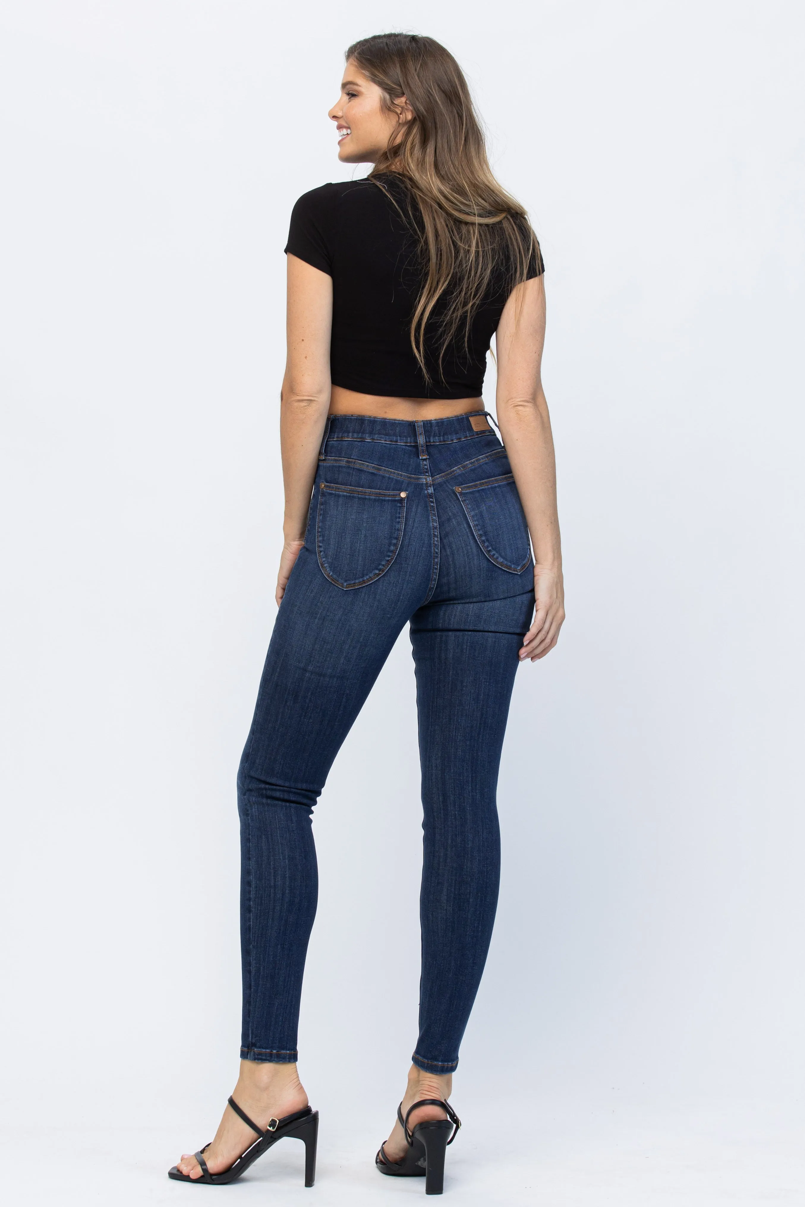 Judy Blue High Waist Patch Pocket Pull-On Skinny Jeans