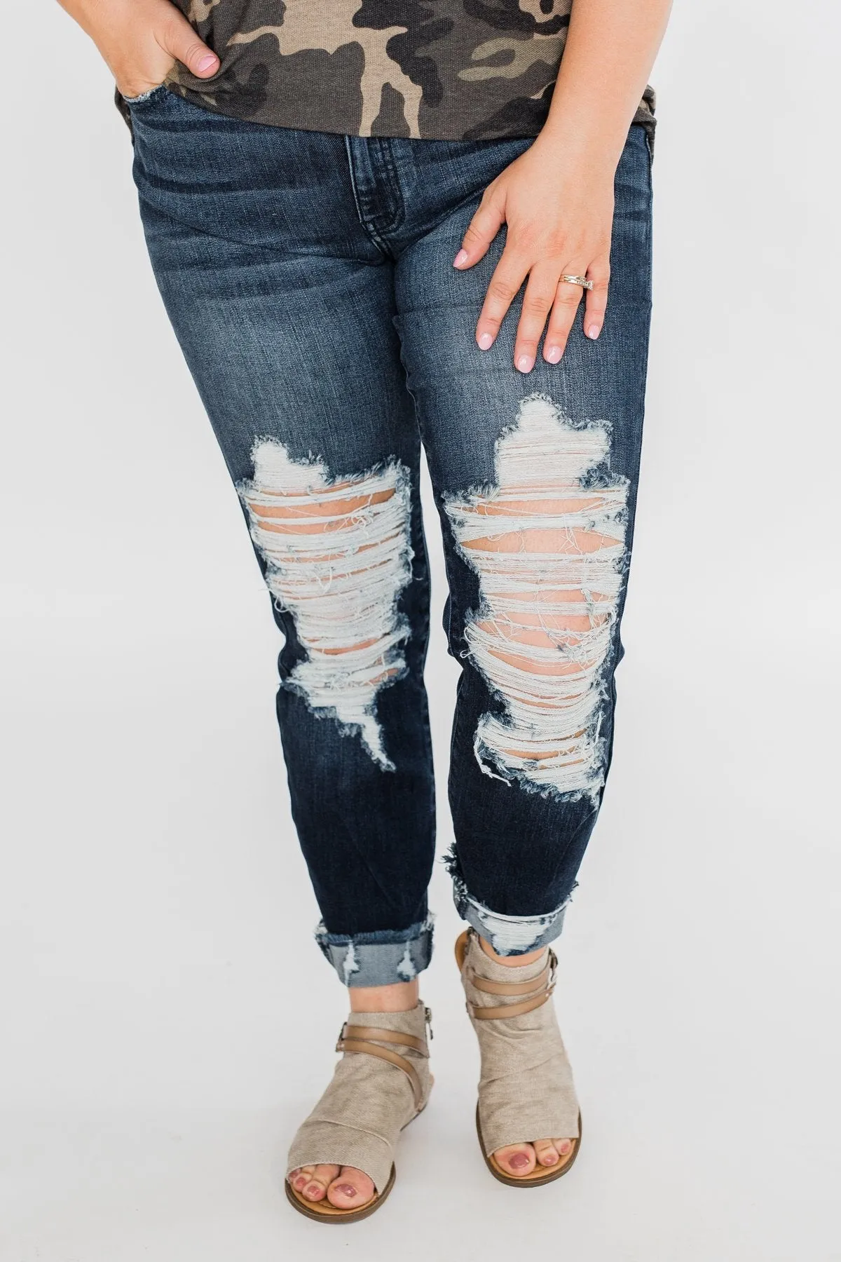 KanCan Raw Hem Skinny Jeans- Clara Wash