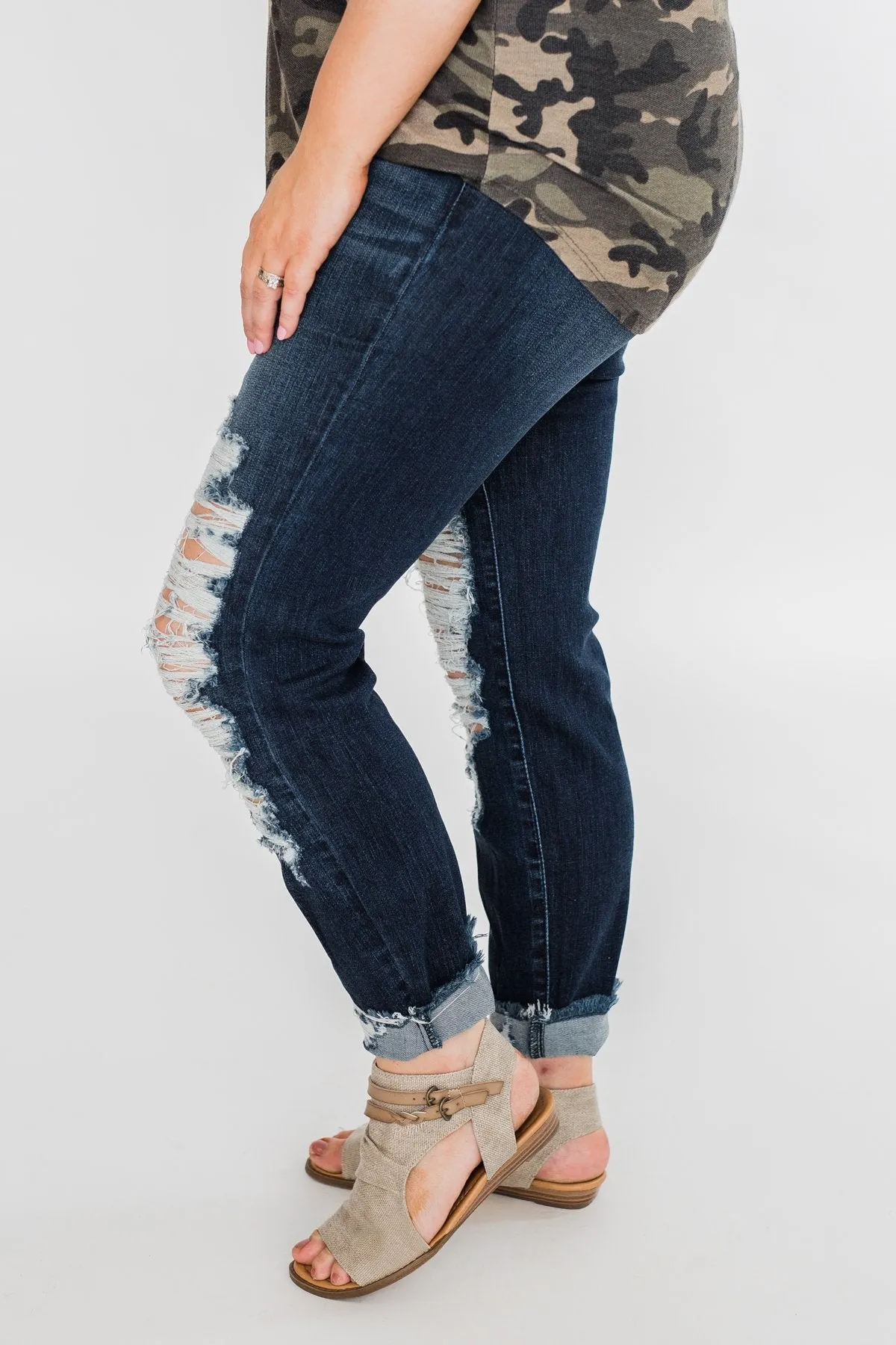 KanCan Raw Hem Skinny Jeans- Clara Wash