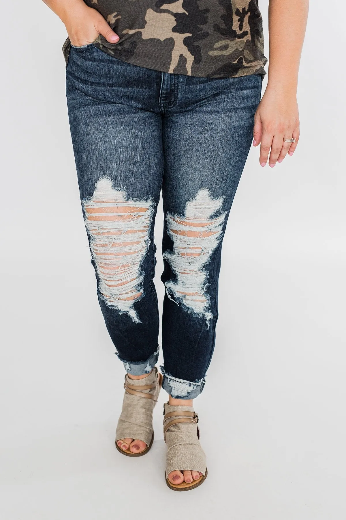 KanCan Raw Hem Skinny Jeans- Clara Wash