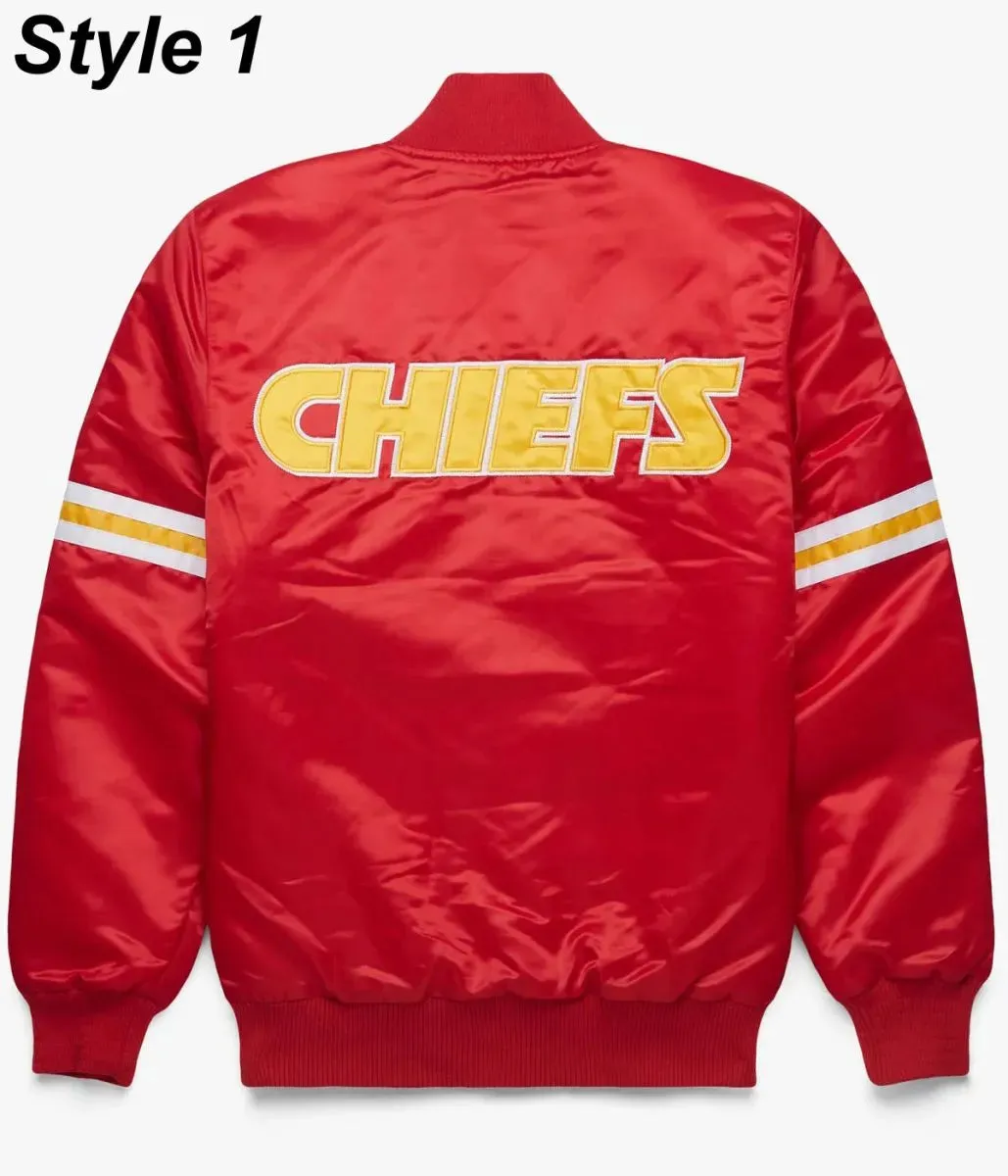 Kansas City Chiefs Satin Bomber Red Jacket