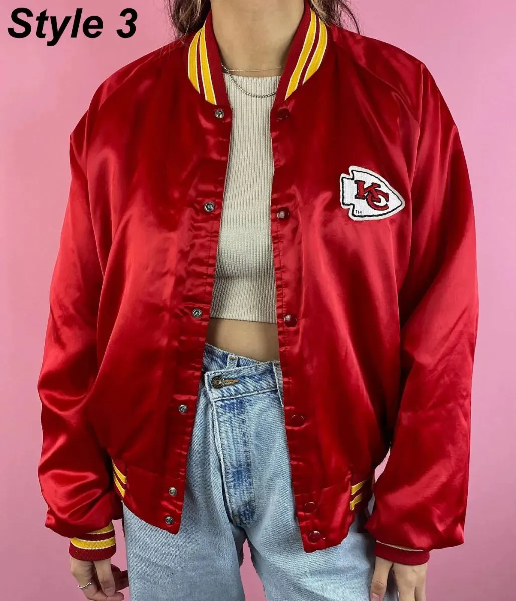 Kansas City Chiefs Satin Bomber Red Jacket