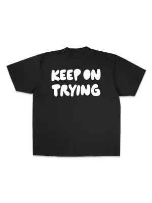 Keep On Trying Oversized Tee - Black