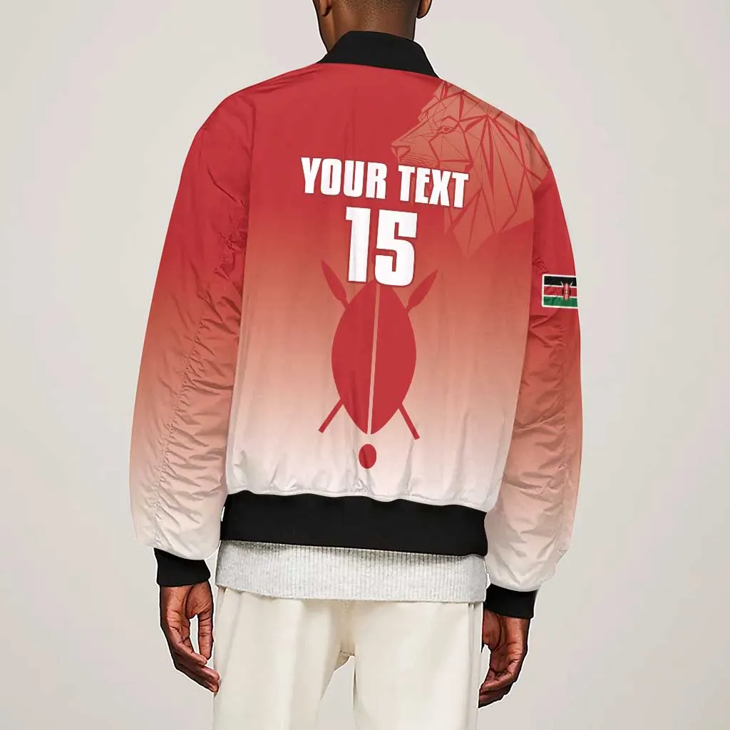 Kenya Football Custom Sleeve Zip Bomber Jacket Go Harambee Stars Go LT15