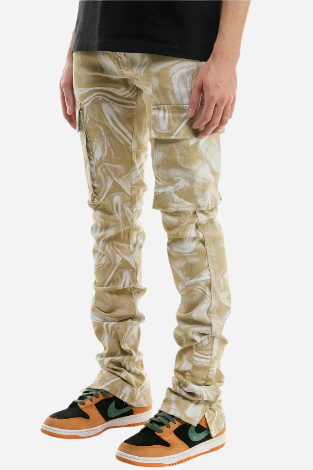 Khaki Smoke Stacked Cargo Pant - Stacked Fit Cargo