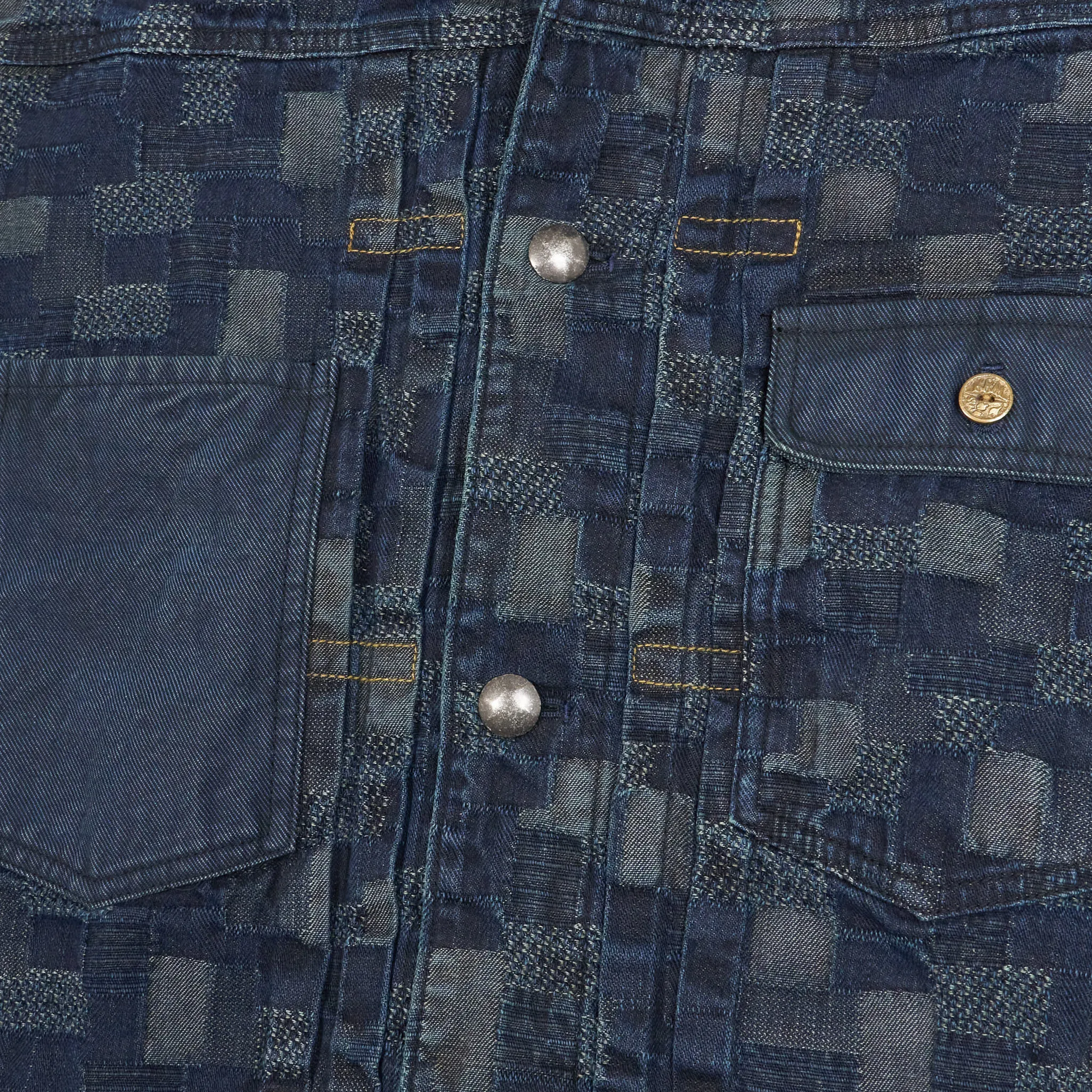 Koromo Jacquard Plaid Lightweight Denim Jacket