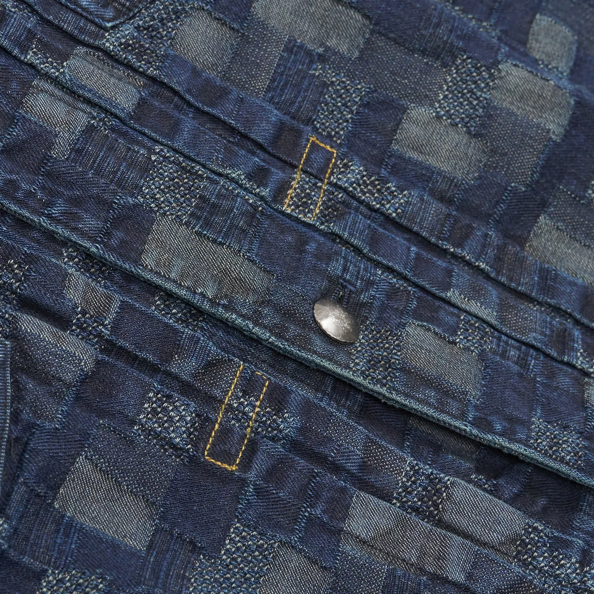 Koromo Jacquard Plaid Lightweight Denim Jacket