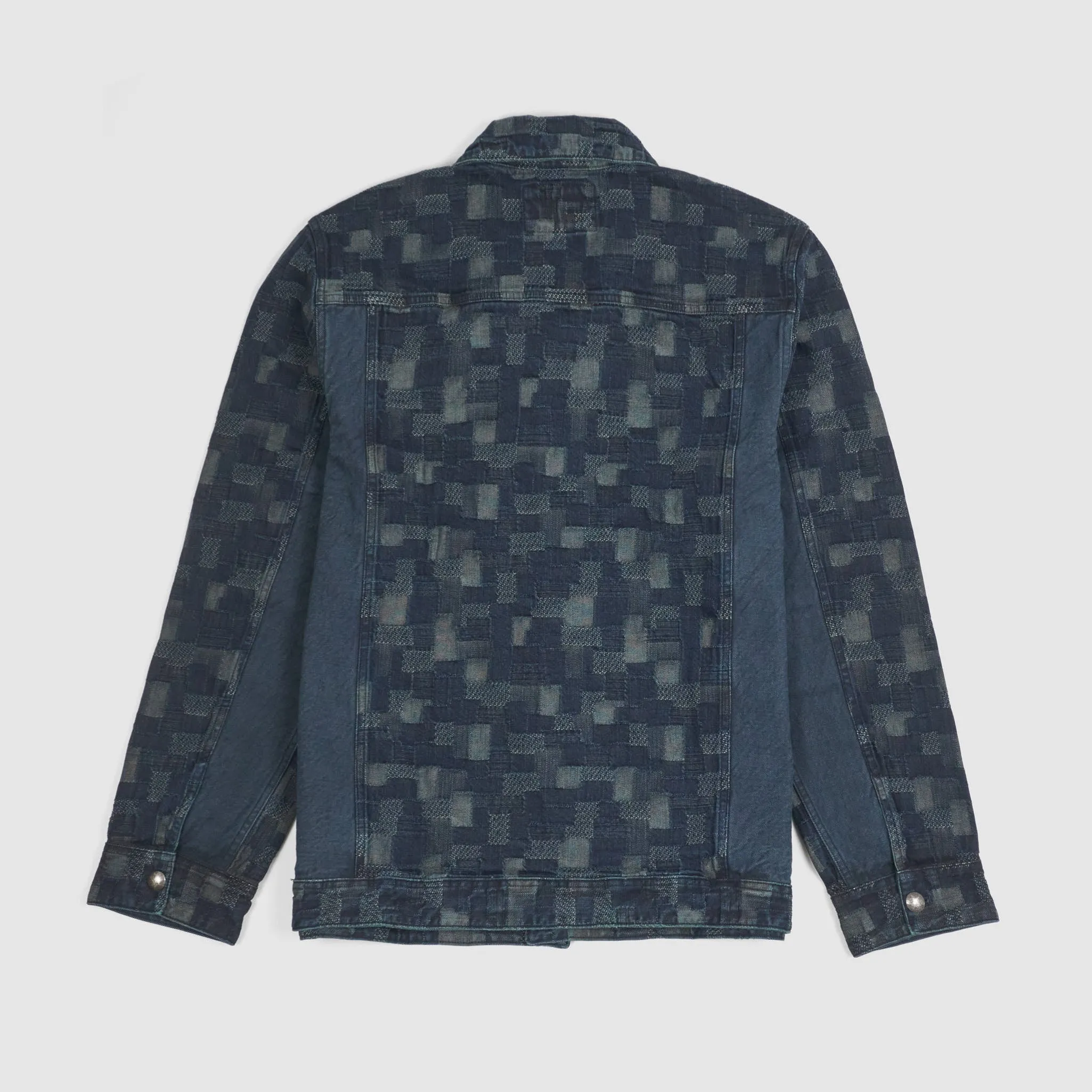 Koromo Jacquard Plaid Lightweight Denim Jacket