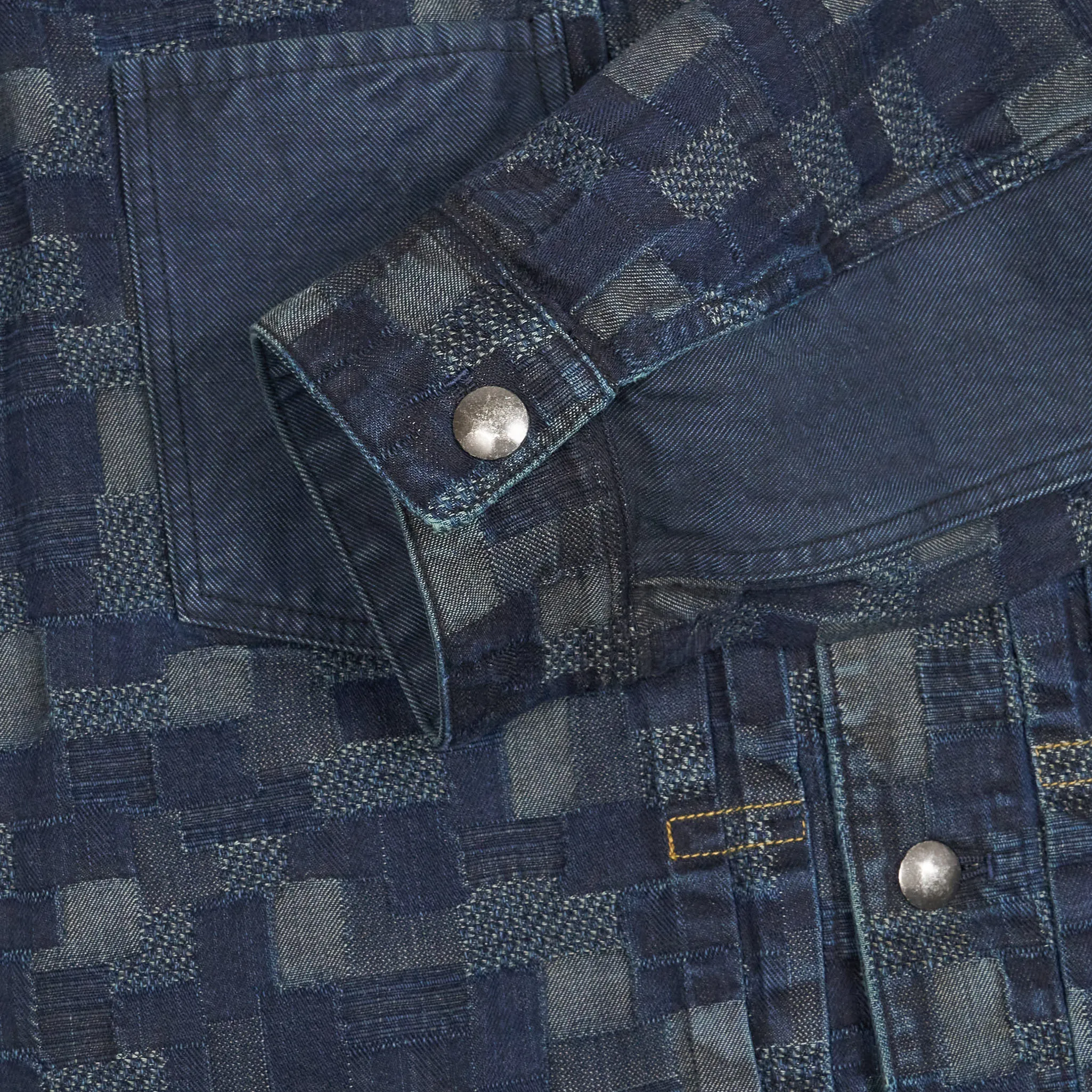 Koromo Jacquard Plaid Lightweight Denim Jacket