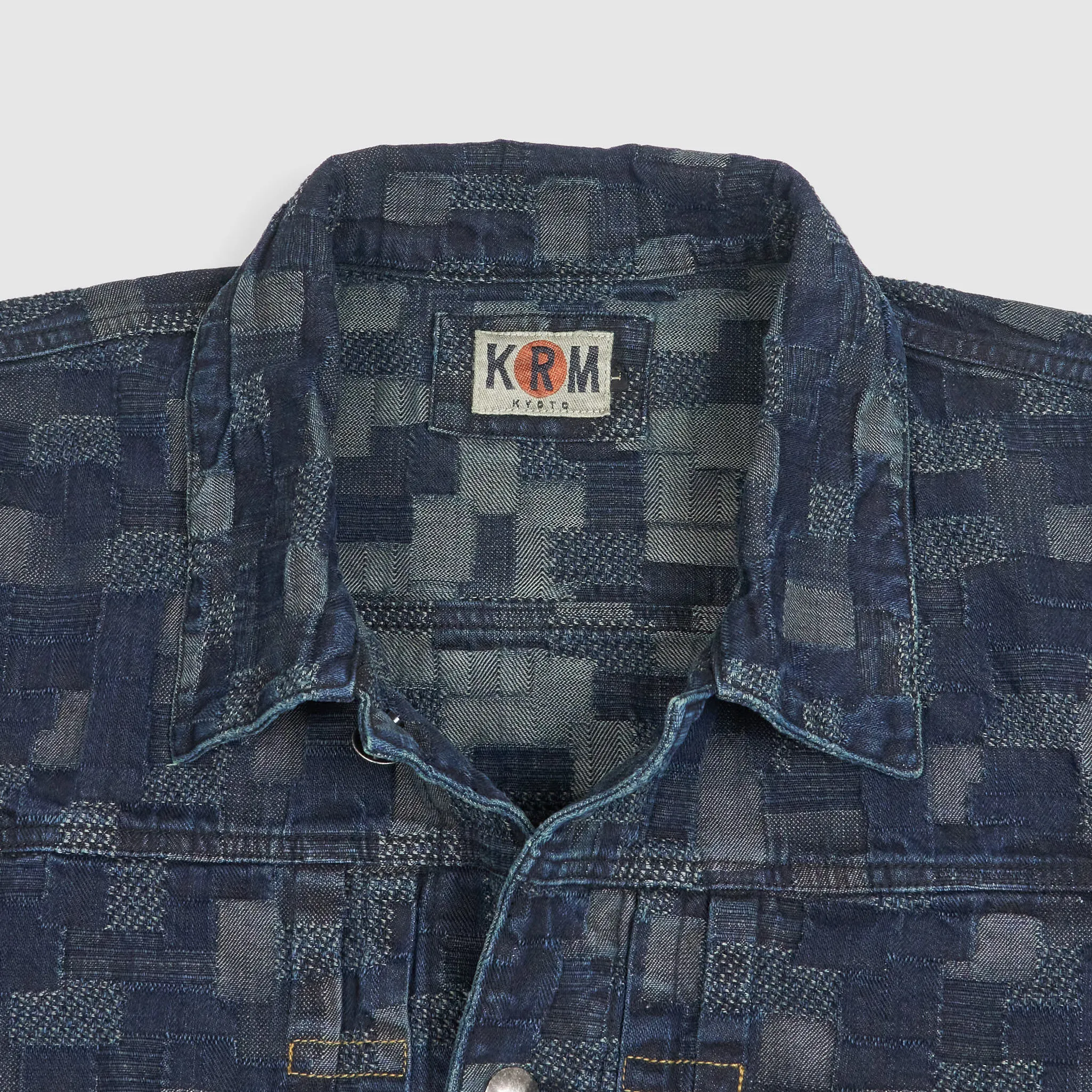 Koromo Jacquard Plaid Lightweight Denim Jacket