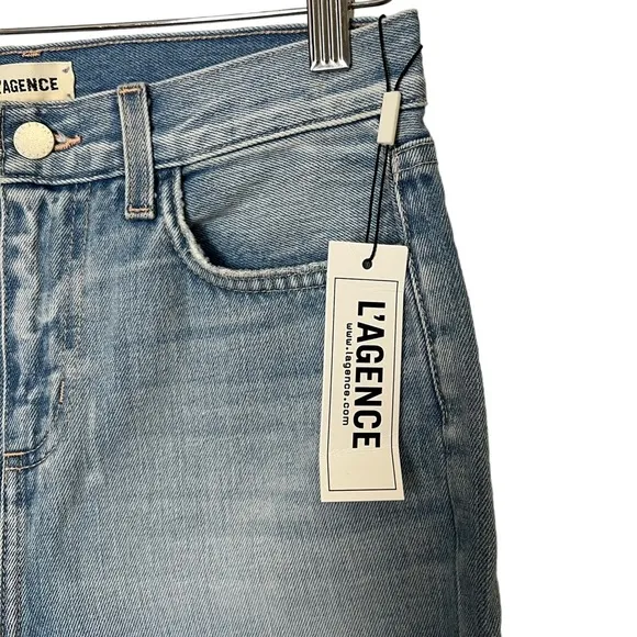 L'agence Adele Womens High Rise Crop Stove Pipe Jeans