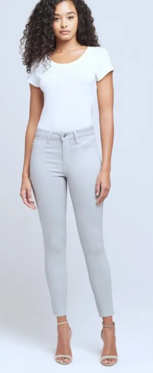 L'Agence - Margot High Rise Coated Skinny Denim Jean - Gris