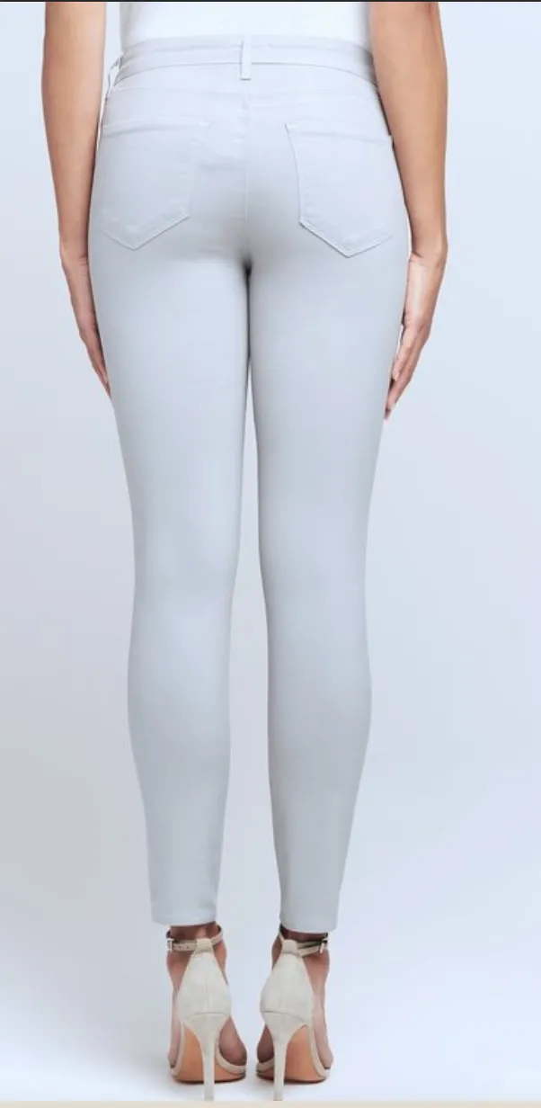L'Agence - Margot High Rise Coated Skinny Denim Jean - Gris