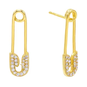Large Safety Pin Stud Earring
