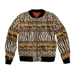 Leopards and Zebra Skins Bomber Jacket Mix African Pattern LT15