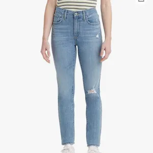 Levi Slate Reveal 724 High Rise Straight Distressed Jeans