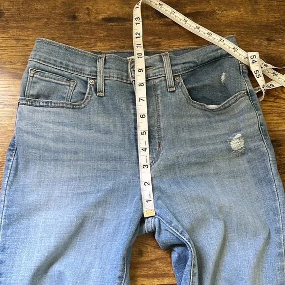 Levi Slate Reveal 724 High Rise Straight Distressed Jeans