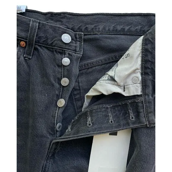 Levi’s 501 High Rise Button Front Skinny Jeans 28 x 28 Rigid Denim Grunge Goth