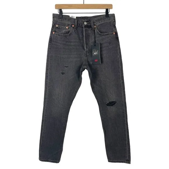 Levi’s 501 High Rise Button Front Skinny Jeans 28 x 28 Rigid Denim Grunge Goth