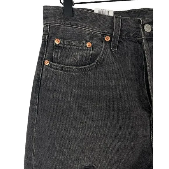 Levi’s 501 High Rise Button Front Skinny Jeans 28 x 28 Rigid Denim Grunge Goth