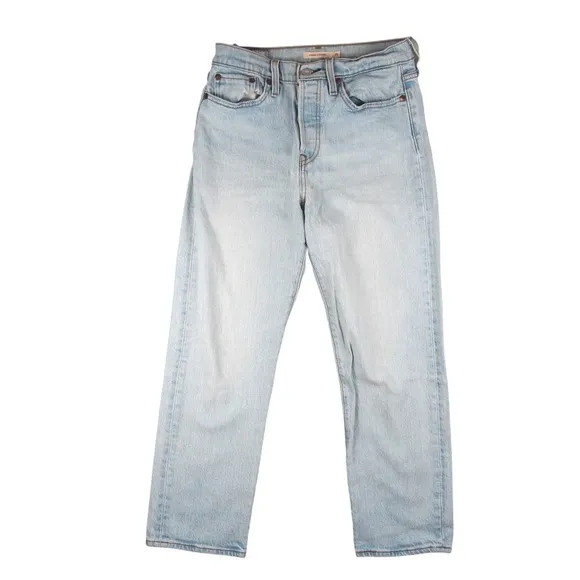 Levis Jeans Womens 26x26 Blue BIG E Denim Light Wash Mid to High Rise Button Up