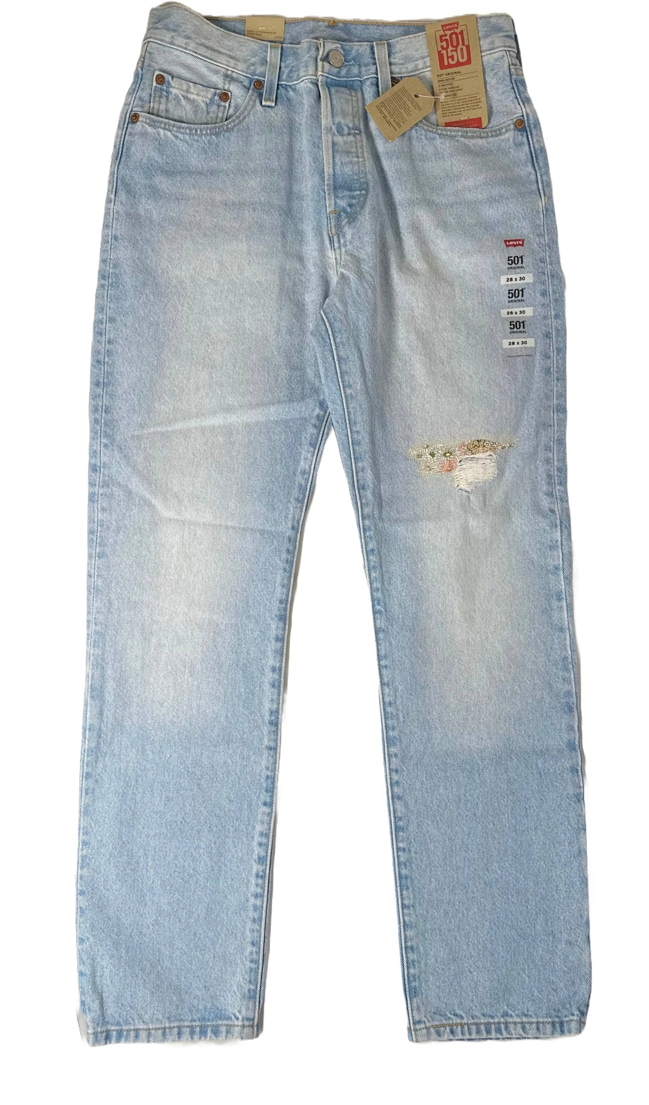 LEVI’S Women’s 501 Original-Fit Straight Leg She’s Crafty Jeans