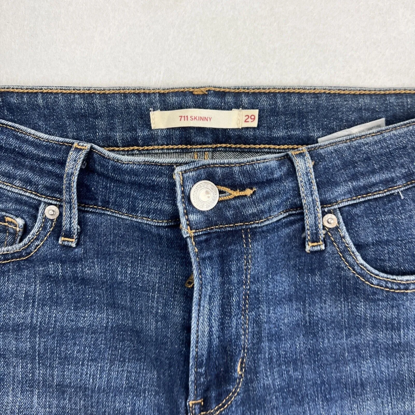 Levi's Womens 711 Blue Denim Skinny Jeans Size 29