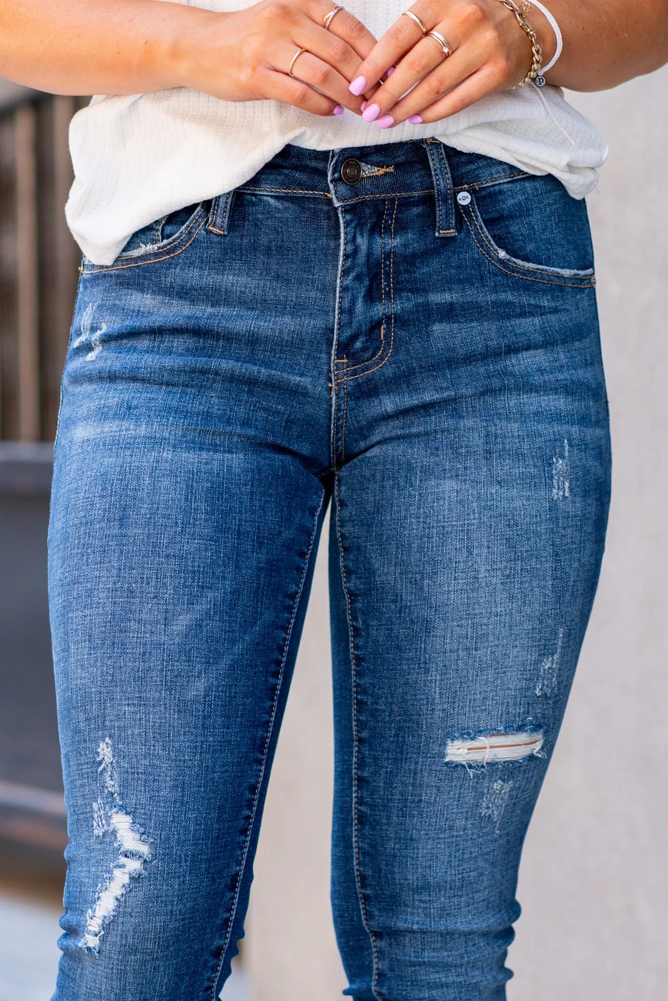 Lexington Mid Rise Double Fray Skinny