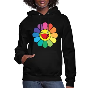 LGBTQ Rainbow Flower Women's Premium Pullover Hoodie