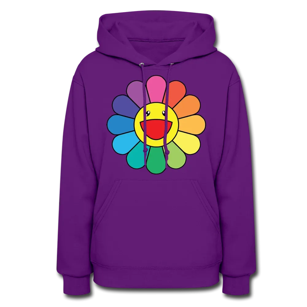 LGBTQ Rainbow Flower Women's Premium Pullover Hoodie